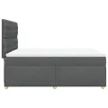cadre de lit avec matelas Gris foncé 140x190cm Tissu