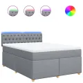 cadre de lit avec matelas Gris clair 160x200cm Tissu