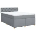 cadre de lit avec matelas Gris clair 160x200cm Tissu