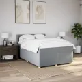 cadre de lit avec matelas Gris clair 160x200cm Tissu