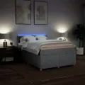 cadre de lit avec matelas Gris clair 160x200cm Tissu