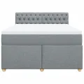 cadre de lit avec matelas Gris clair 160x200cm Tissu