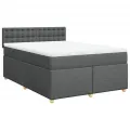 cadre de lit avec matelas Gris foncé 140x190cm Tissu