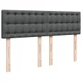 cadre de lit avec matelas Gris foncé 140x190cm Tissu