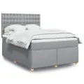 cadre de lit avec matelas Gris clair 160x200cm Tissu