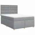 cadre de lit avec matelas Gris clair 160x200cm Tissu