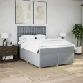 cadre de lit avec matelas Gris clair 160x200cm Tissu