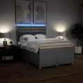 cadre de lit avec matelas Gris clair 160x200cm Tissu