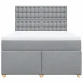 cadre de lit avec matelas Gris clair 160x200cm Tissu