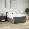 cadre de lit avec matelas Gris foncé 160x200cm Tissu