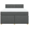 cadre de lit avec matelas Gris foncé 160x200cm Tissu