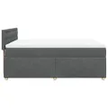 cadre de lit avec matelas Gris foncé 160x200cm Tissu