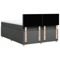 cadre de lit avec matelas Gris foncé 160x200cm Tissu