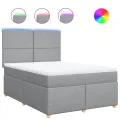 cadre de lit avec matelas Gris clair 160x200cm Tissu