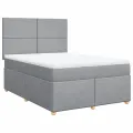 cadre de lit avec matelas Gris clair 160x200cm Tissu