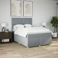 cadre de lit avec matelas Gris clair 160x200cm Tissu