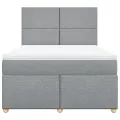 cadre de lit avec matelas Gris clair 160x200cm Tissu