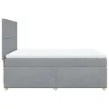 cadre de lit avec matelas Gris clair 160x200cm Tissu