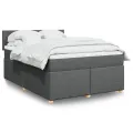 cadre de lit avec matelas Gris foncé 160x200cm Tissu