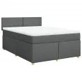 cadre de lit avec matelas Gris foncé 160x200cm Tissu