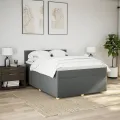 cadre de lit avec matelas Gris foncé 160x200cm Tissu