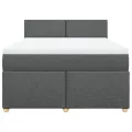 cadre de lit avec matelas Gris foncé 160x200cm Tissu