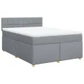 cadre de lit avec matelas Gris clair 160x200cm Tissu