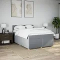cadre de lit avec matelas Gris clair 160x200cm Tissu