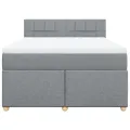 cadre de lit avec matelas Gris clair 160x200cm Tissu