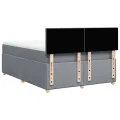 cadre de lit avec matelas Gris clair 160x200cm Tissu