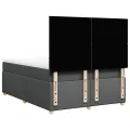 cadre de lit avec matelas Gris foncé 160x200cm Tissu