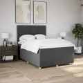 cadre de lit avec matelas Gris foncé 160x200cm Tissu