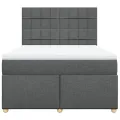cadre de lit avec matelas Gris foncé 160x200cm Tissu
