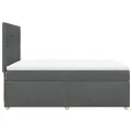 cadre de lit avec matelas Gris foncé 160x200cm Tissu