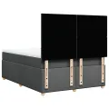 cadre de lit avec matelas Gris foncé 160x200cm Tissu