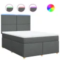 cadre de lit avec matelas Gris foncé 140x190cm Tissu