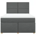 cadre de lit avec matelas Gris foncé 140x190cm Tissu