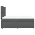 cadre de lit avec matelas Gris foncé 140x190cm Tissu