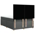 cadre de lit avec matelas Gris foncé 140x190cm Tissu