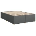 cadre de lit avec matelas Gris foncé 140x190cm Tissu
