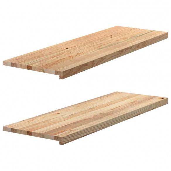 Appuis de fenêtre 2 pcs non traité 120x40x2cm bois chêne massif