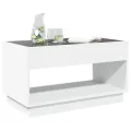 Table basse avec LED infini blanc 90x50x50 cm