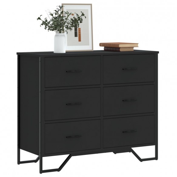 Commode noir 91x35,5x74,5 cm bois d'ingénierie