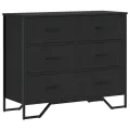 Commode noir 91x35,5x74,5 cm bois d'ingénierie