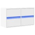 Meuble TV mural avec lumières LED blanc 80x31x45 cm