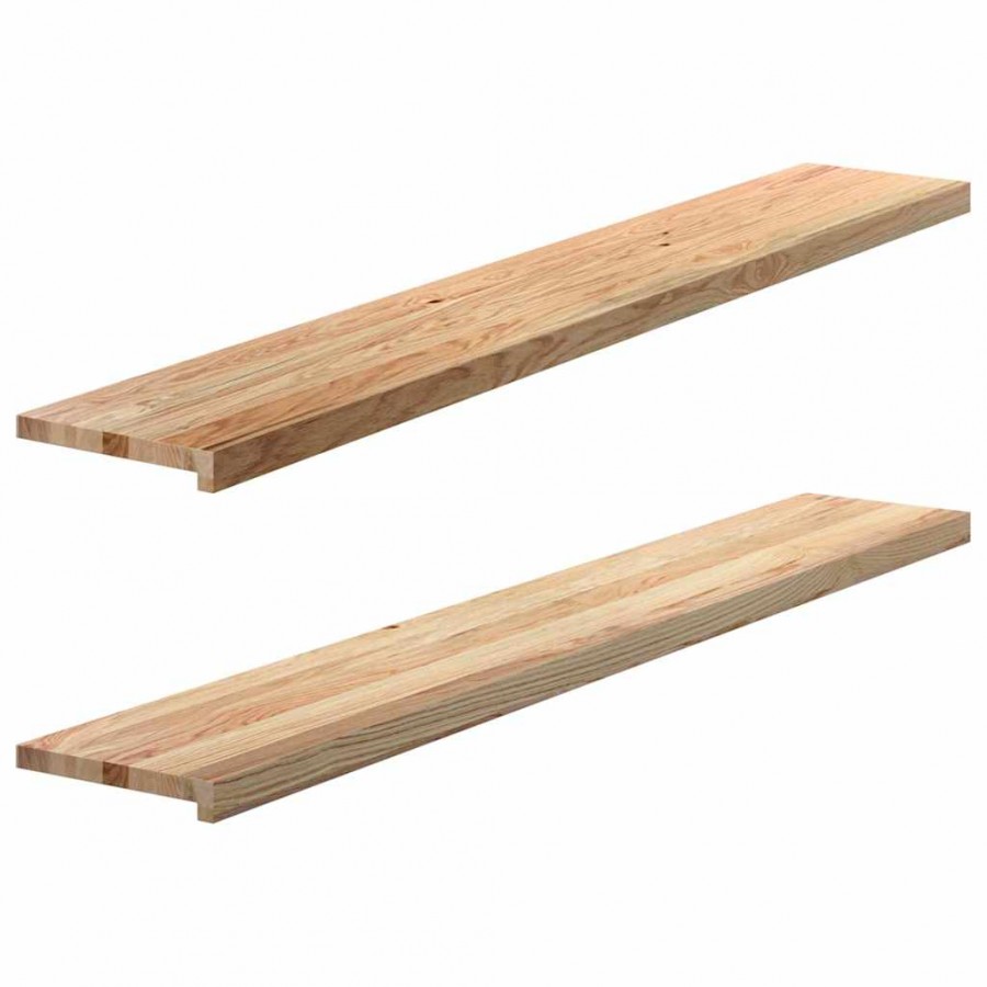 Appuis de fenêtre 2 pcs non traité 160x25x2cm bois chêne massif