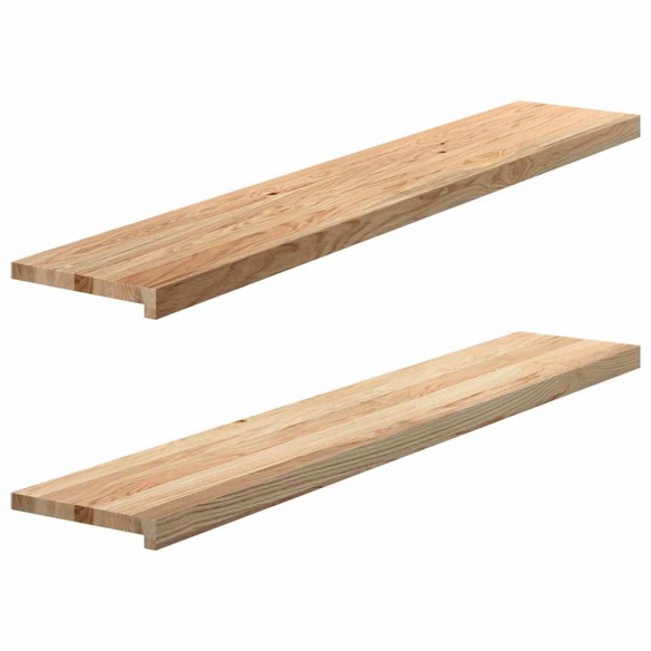 Appuis de fenêtre 2 pcs non traité 140x30x2cm bois chêne massif