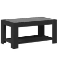 Table basse avec LED noir 93x53x45 cm bois d'ingénierie