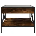 Table basse avec LED Infinity chêne fumé 50x50x38 cm