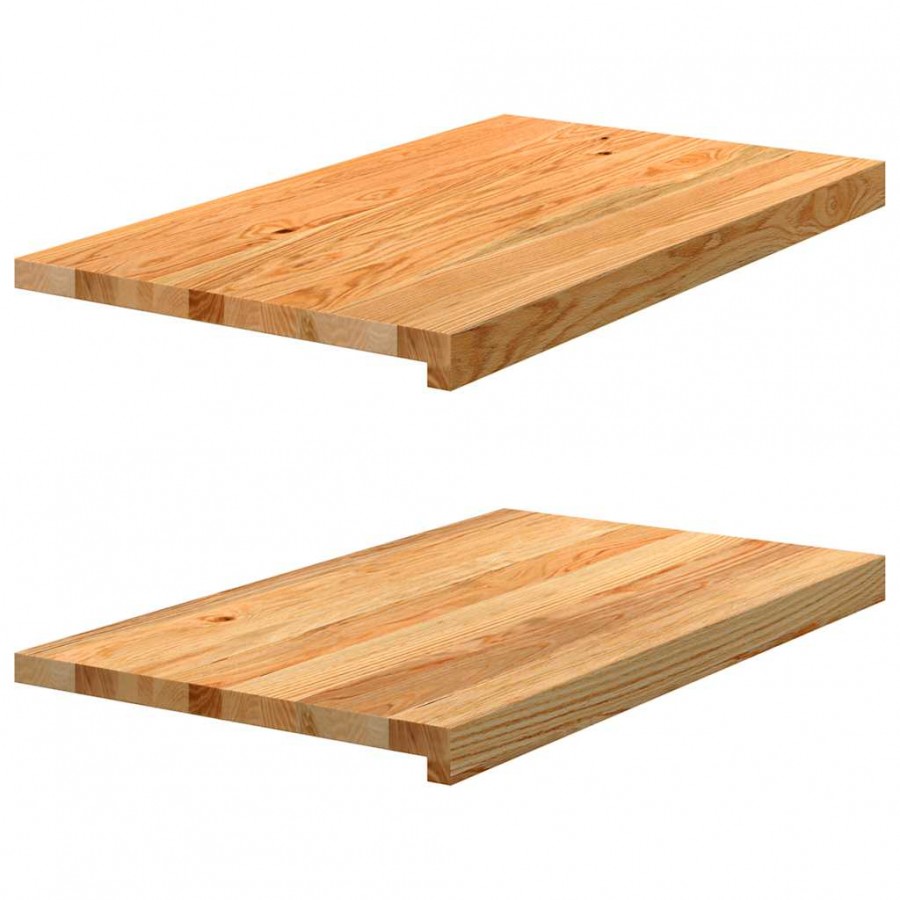 Appuis de fenêtre 2 pcs marron clair bois de chêne massif